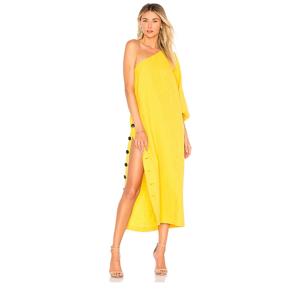 Mara Hoffman Yellow One Shoulder Emilie Dress